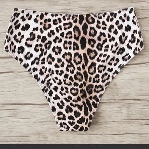 High Waisted Cheetah Bathing Suit Bottoms